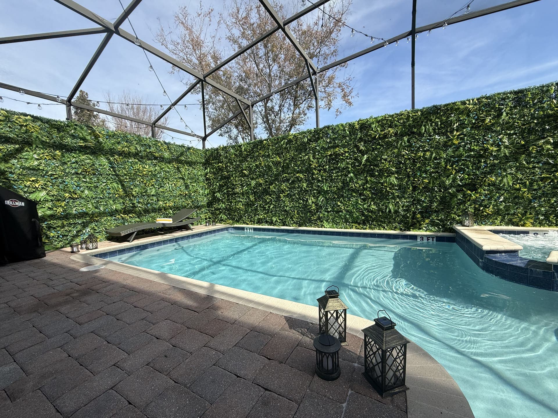 Private heated pool at Wizard's Way — perfect for celebrations