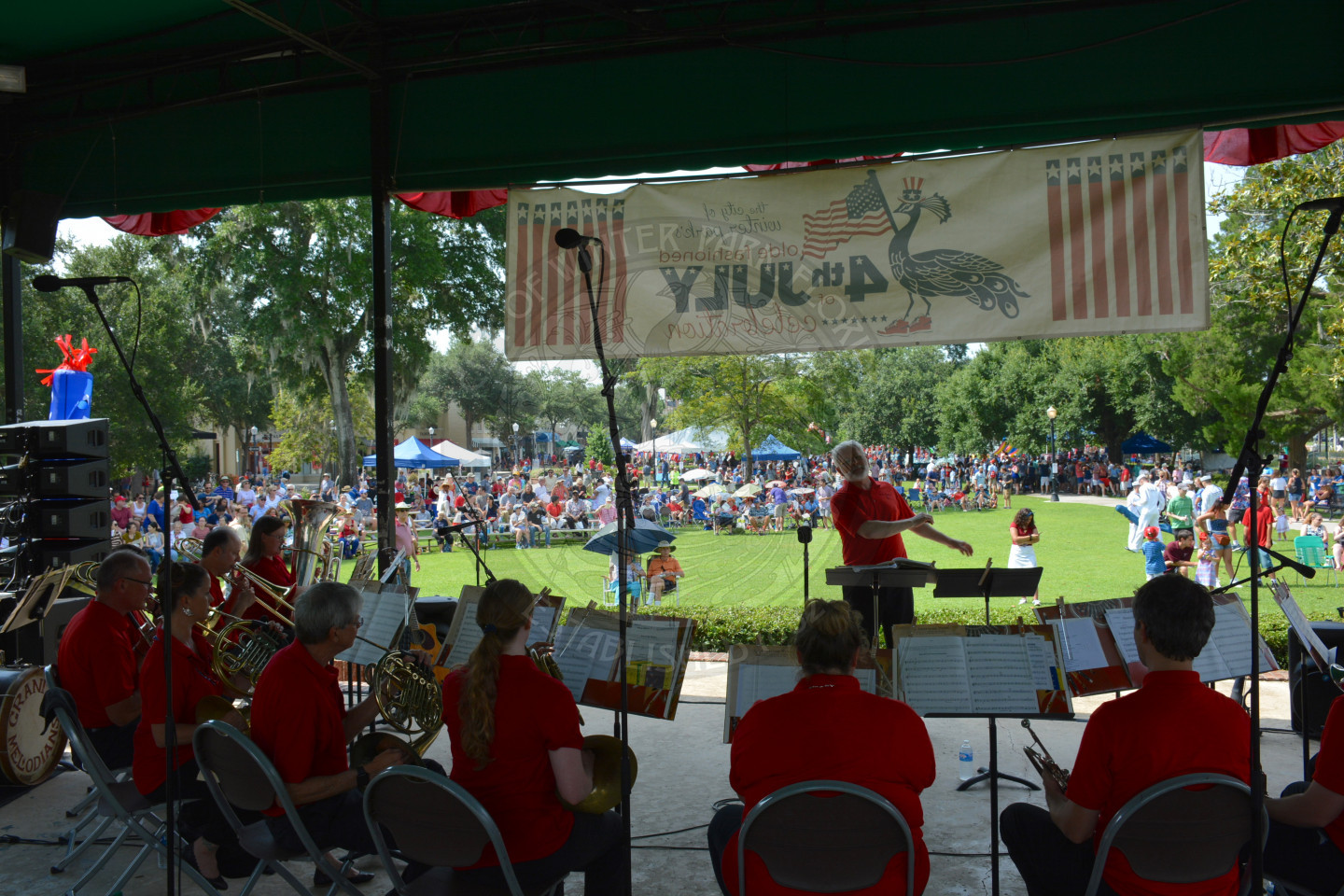 4th of July parade and patriotic decorations in Winter Park