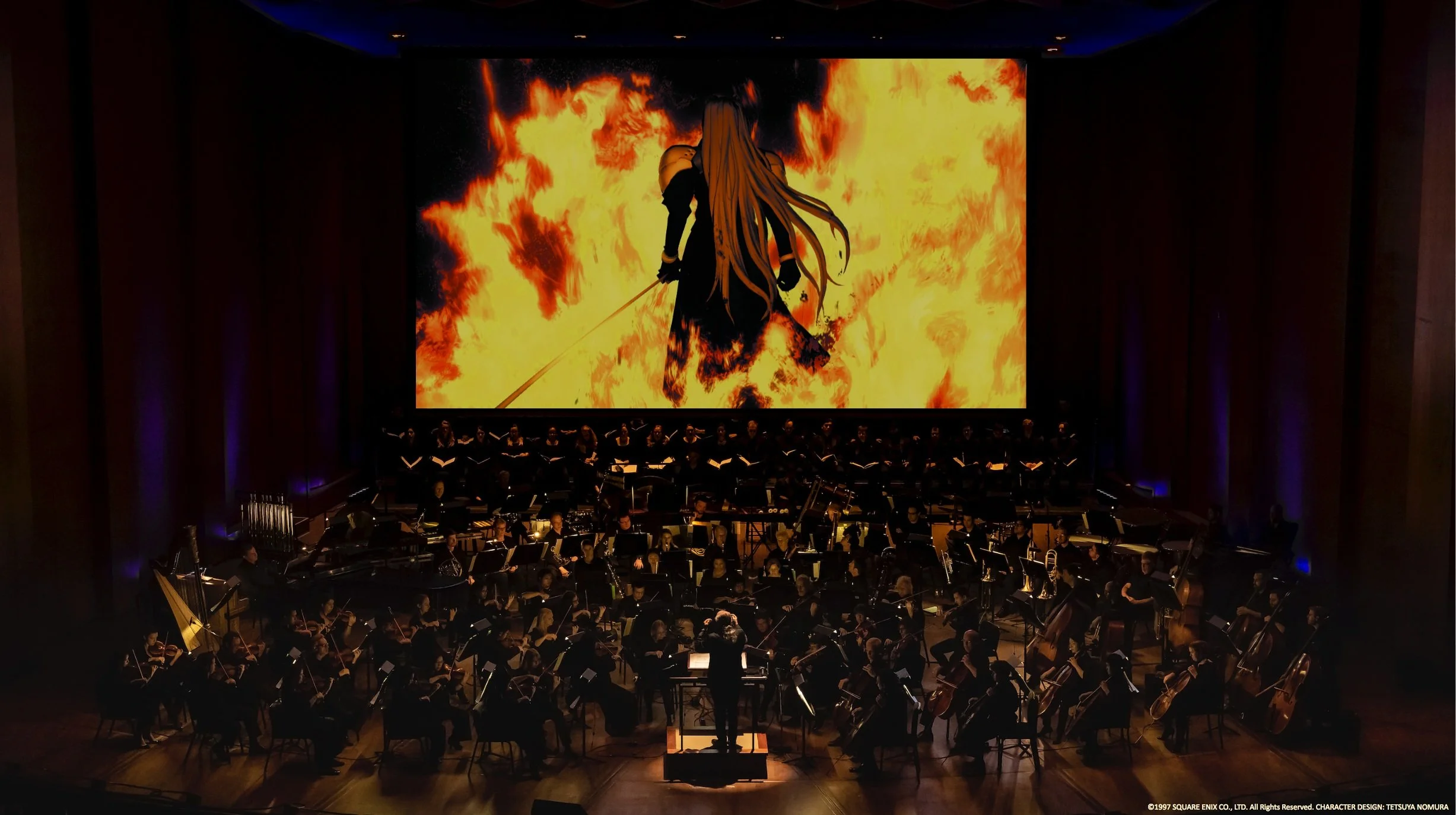 FFVII Sephiroth visual projected during Distant Worlds concert