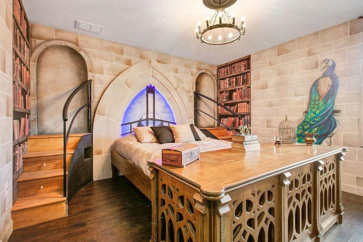 The Wizard's Study themed bedroom